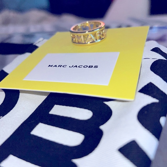 Marc Jacobs Logo Metal Ring, Size 8 - Picture 2 of 5